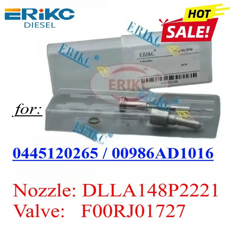 0445120265 CRIN injector overhaul repair kits with nozzle DLLA148P2221 valve F00RJ01727 for 00986AD1016 WEICHAI 612630090028