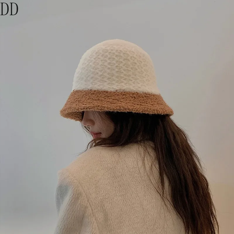 

Chic Wool Blend Bucket Hat Women Autumn Winter Ins Style Beanie Sunshade Warm Pot Hat Female Versatile Fishermen's Cap Ladies