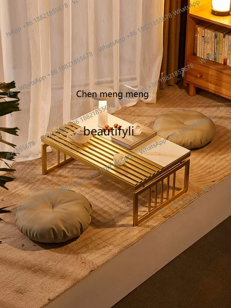 

ss7304 Small Table Japanese Tatami Small Coffee Table Bedroom Living Room Balcony Sitting Floor Stone Plate Small Tea Table