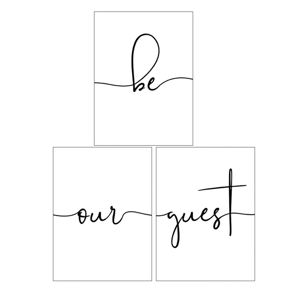 

3pcs Decor Paintings Unframed Simple Words Background Art For Home Living Room Bedroom Extra Large Wall Picture Frameless Wall