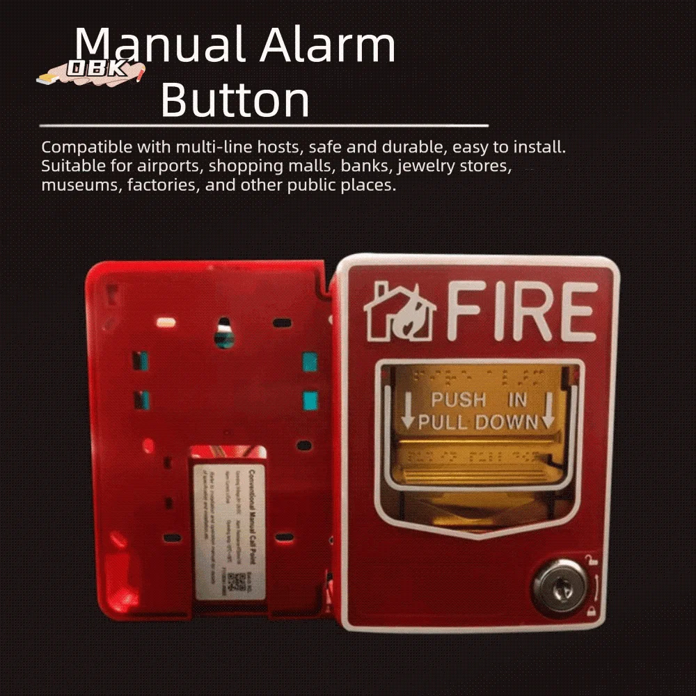 

Sturdy Hard Casing Conventional Manual Alarm Call Point Prominent Red Outer Shell Manual Emergency Push Button