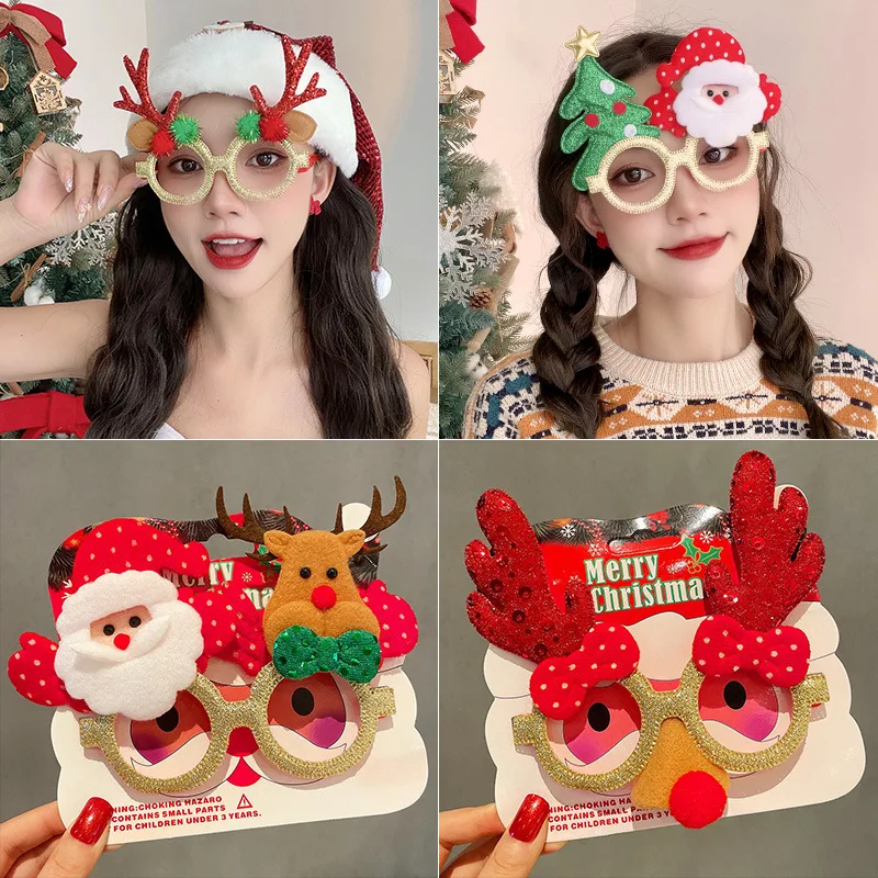 1 pz cornice per occhiali di Natale per bambini alce cornice regalo divertente studente di Natale vestire regalo decorazioni per feste