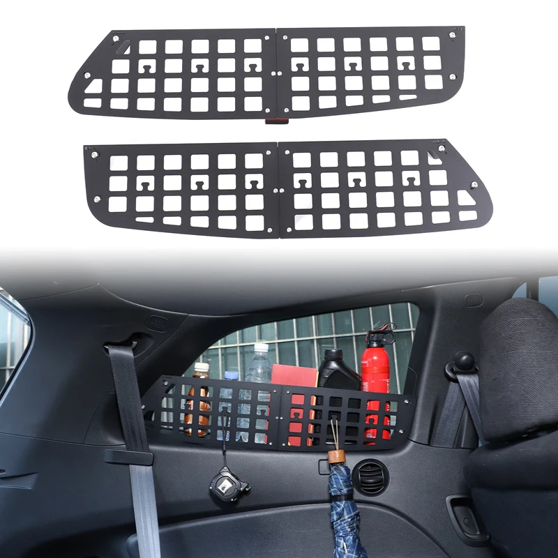 

2Pcs Aluminum alloy black For Honda Pilot 2016-2022 car trunk side window storage fence car interior modification accessories