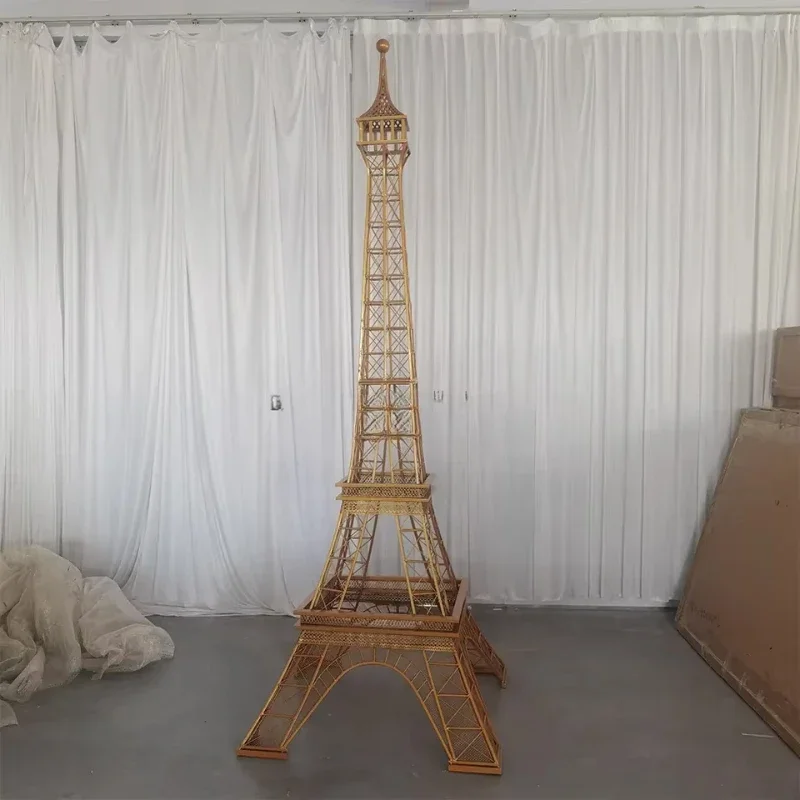 Wedding decoration Eiffel Tower large ornament 8.5 feet metal gold craft arch background outdoor props