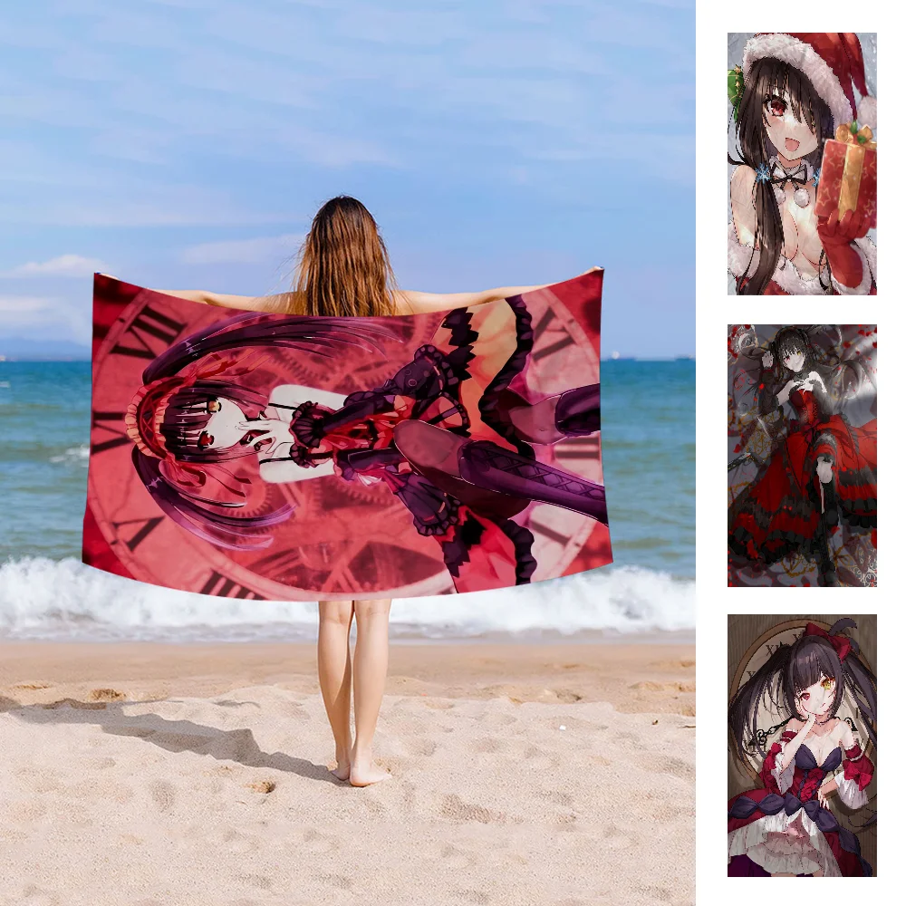 Tokisaki Kurumi Microfiber Beach Towel Absorbent Quick Dry Soft Yoga Swimming Resort Mountain Climbing Towel