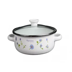 Three piece enamel small orchid soup pot hot pot stew