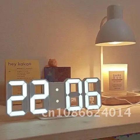 

Digital LED Alarm Clock Wall Hanging Table Desk Electronic Clock With 3 Levels Brightness Home Decor