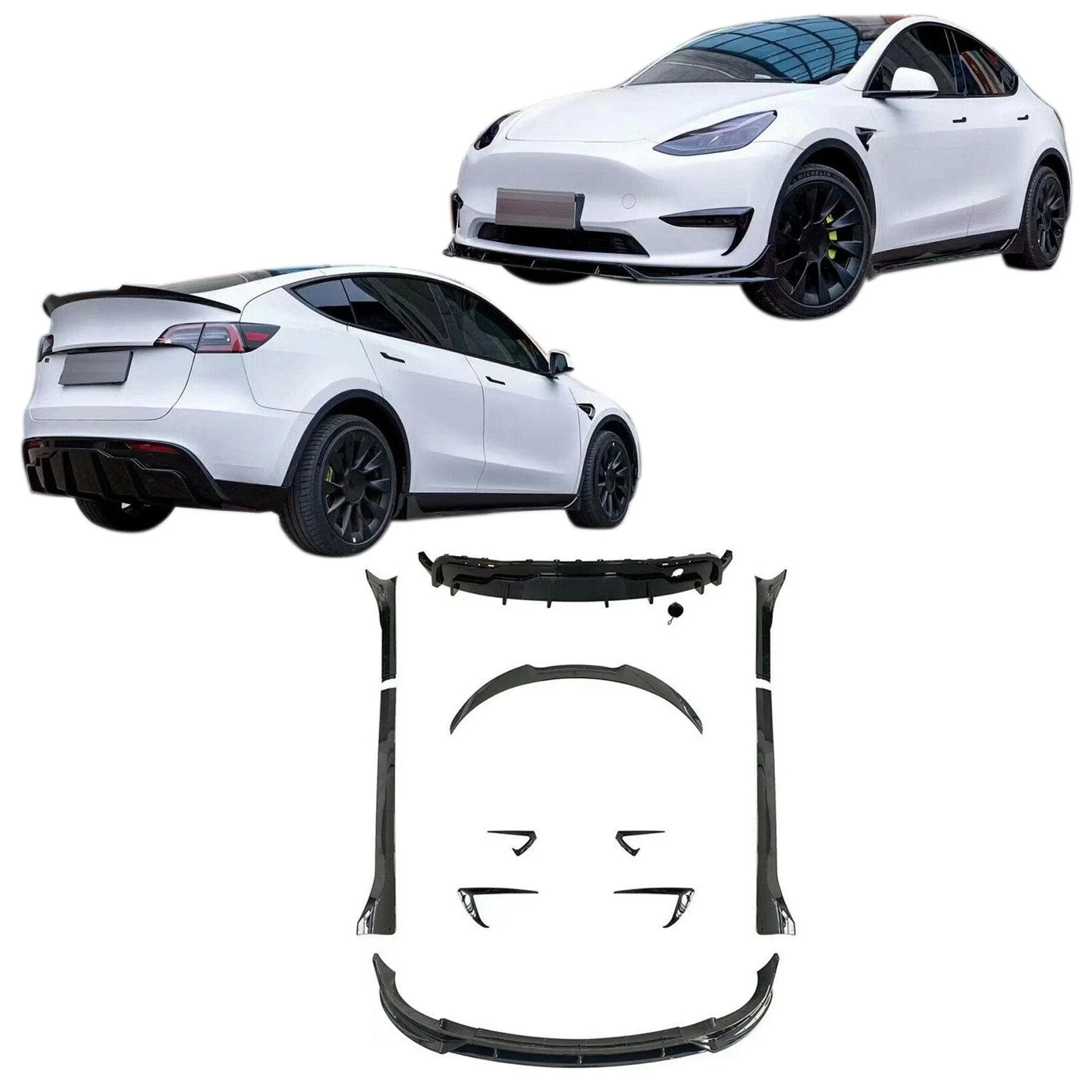 sohigh Upgrade Fast Aero Kit for 2020-UP  Model Y Matte Black auto Body Kits Rear Spoiler Bumper Diffuser Front Lipcustom