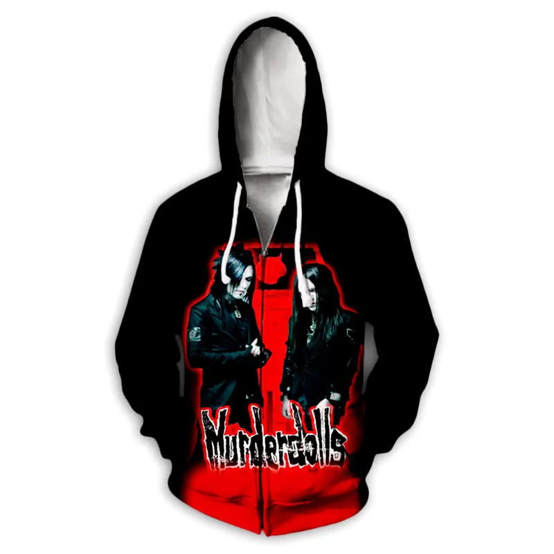 CAVVING 3D Printed  Murderdolls Rock   Zipper Hoodies Zip Hooded Sweatshirt Harajuku Hoodie Sweatshirt for Men/women