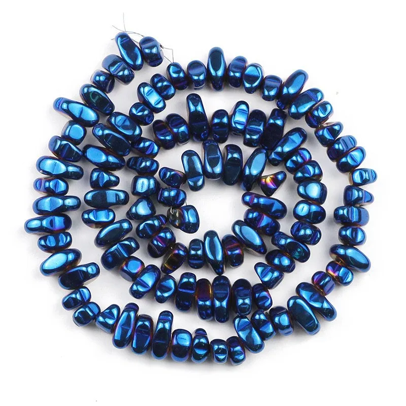 4–8 mm schwarze Gallensteine-förmige Perlen, plattiert, farbiges schwarzes Erz, verstreute Perlen, DIY-Armband, Halskette, Zubehör, Perlen im Großhandel – Detail 15