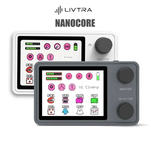 LIVTRA NANOCORE Mini Multi-Effect Processor Pocket Pedal AMP AI Drums Loopback NAM Master Tone for Acoustic Electric Guitar Bass