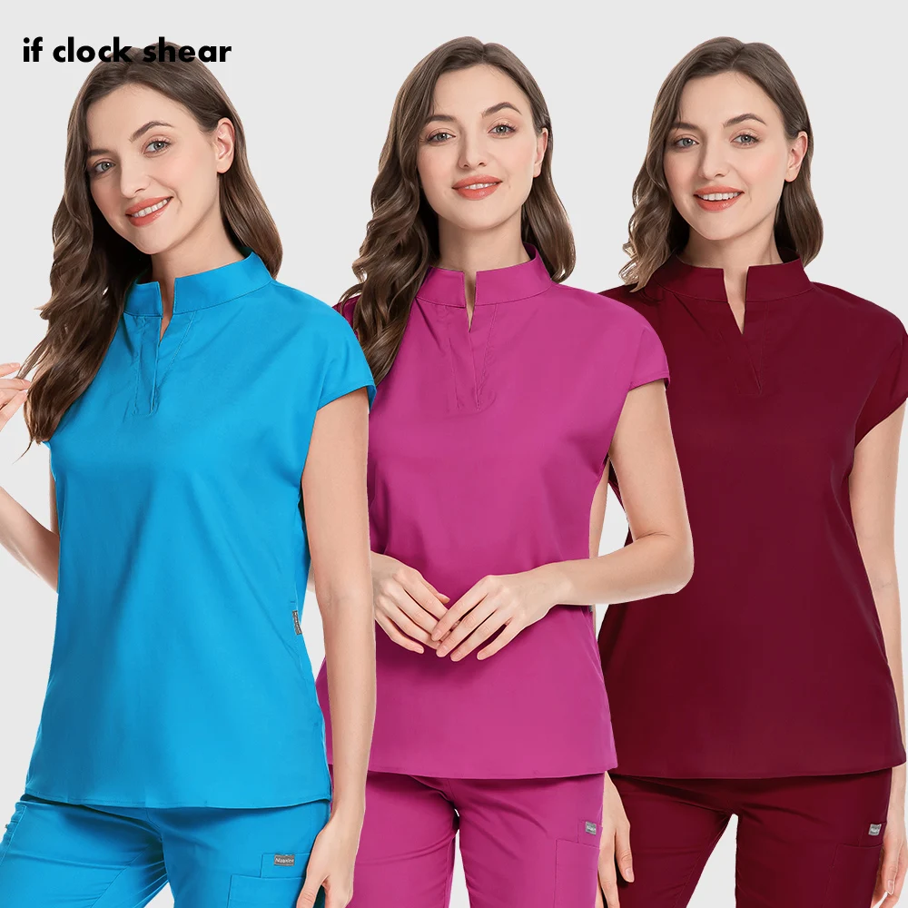 

Pet Grooming Institution Scrubs Tops High Quality Spa Uniforms Unisex Stand Collar Work Clothes Medical Accessories Surgery Tops