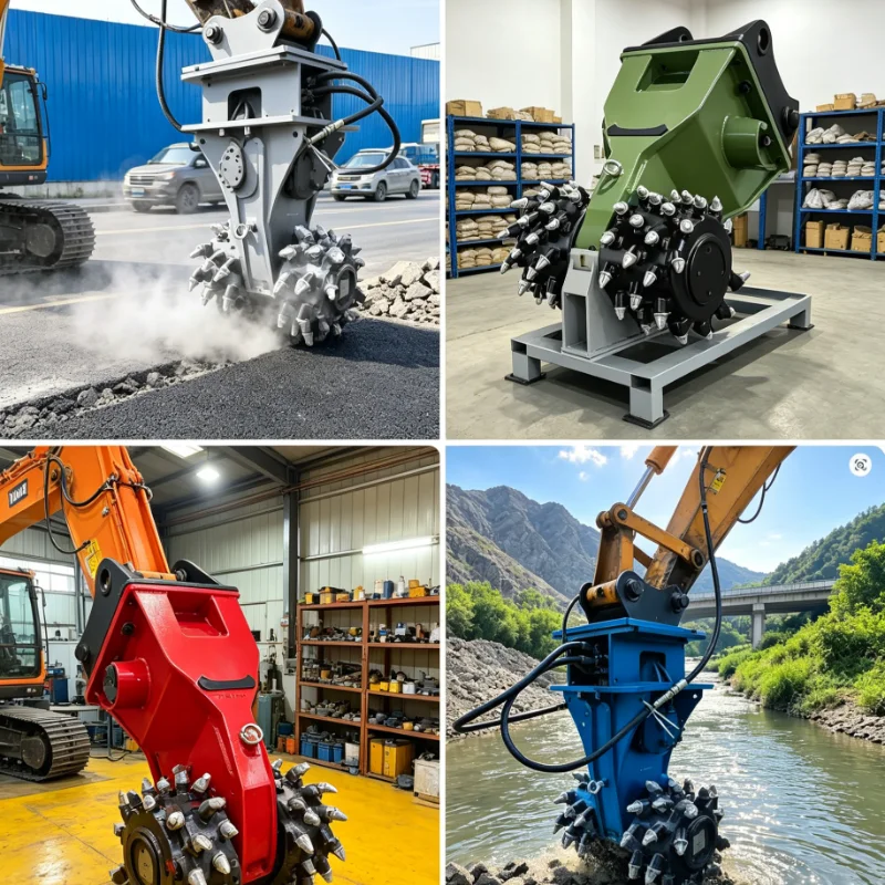 customized Skid Steer Cold Planer Hydraulic Transverse Milling Attachment Heavy Duty Replaceable Carbide Teeth