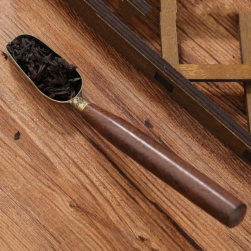 1pcs Tea Spoon Ebony Teaspoon Solid Wood Retro Creative Tea Shovel Tea KongFu Tea Ceremony Accessories Gift