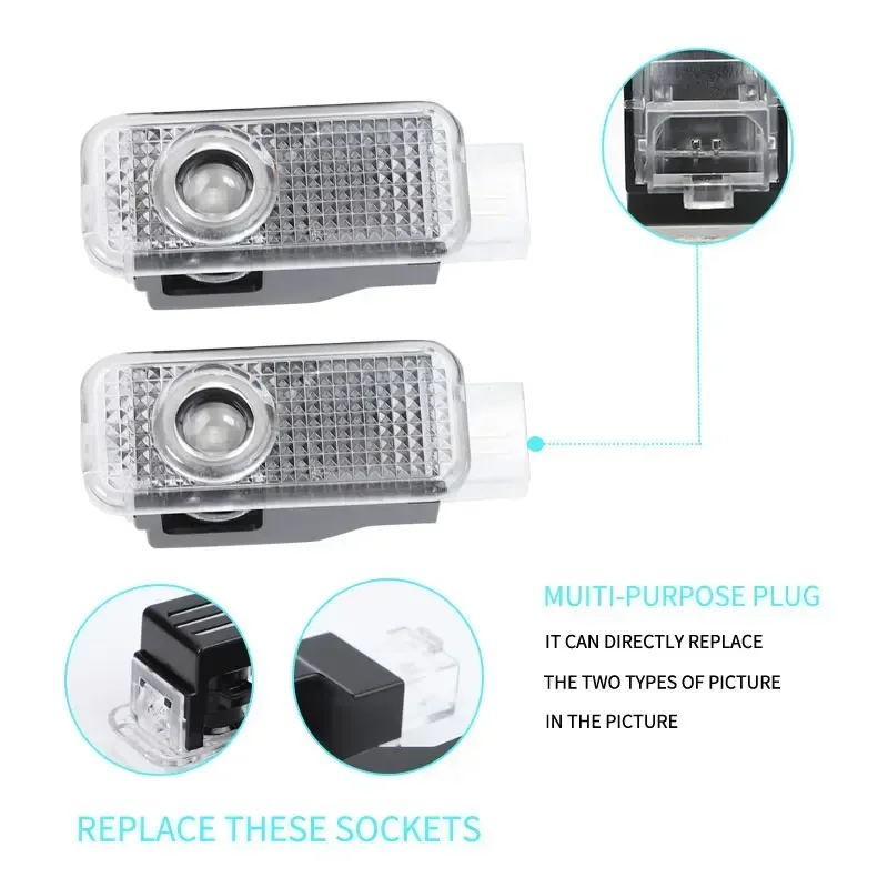 2025 Car Door Welcome Light Led HD Projector Lamp For Audi A3 A4 B8 8P 8V A6 C7 A5 Q5 B7 B6 B9 SLINE QUTTRO RS Q3 Q7 S3 S4 S5 S6 view 2