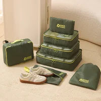 Almacenamiento de viaje de dopamina Bolsa de cosméticos de sarga engrosada Maleta portátil multifuncional Bolsa de cosméticos de siete piezas Impermeable, se puede utilizar para viajes, almacenamiento en dormitorio, adecuado para almacenar cosméticos, ropa, artículos de tocador, almacenamiento de ropa sucia, fácil de llevar