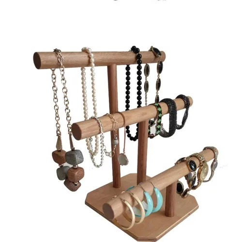 Wood Jewelry Hanger Jewelry Stand 3'lü