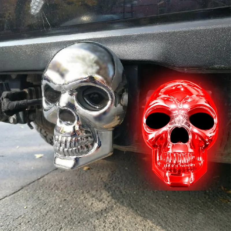 Universal Skull LED Illuminated Tow Hitch Cover Car Rear Trailer Socket Decorative Cap For NAVARA NP300 For Various Pickup