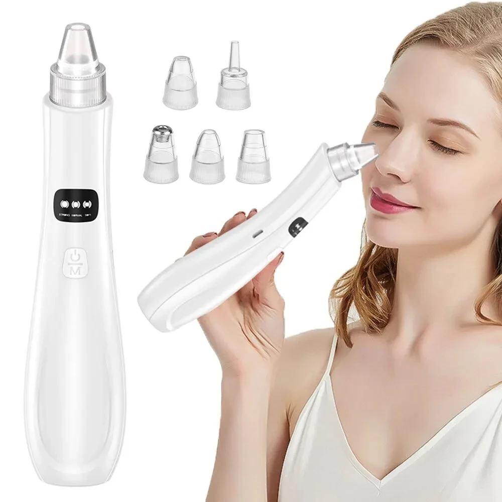 Plugue usb diamante dermoabrasão peeling cravo acne poros remover cuidados com a pele facial máquina de beleza vácuo massagem facial para mulher