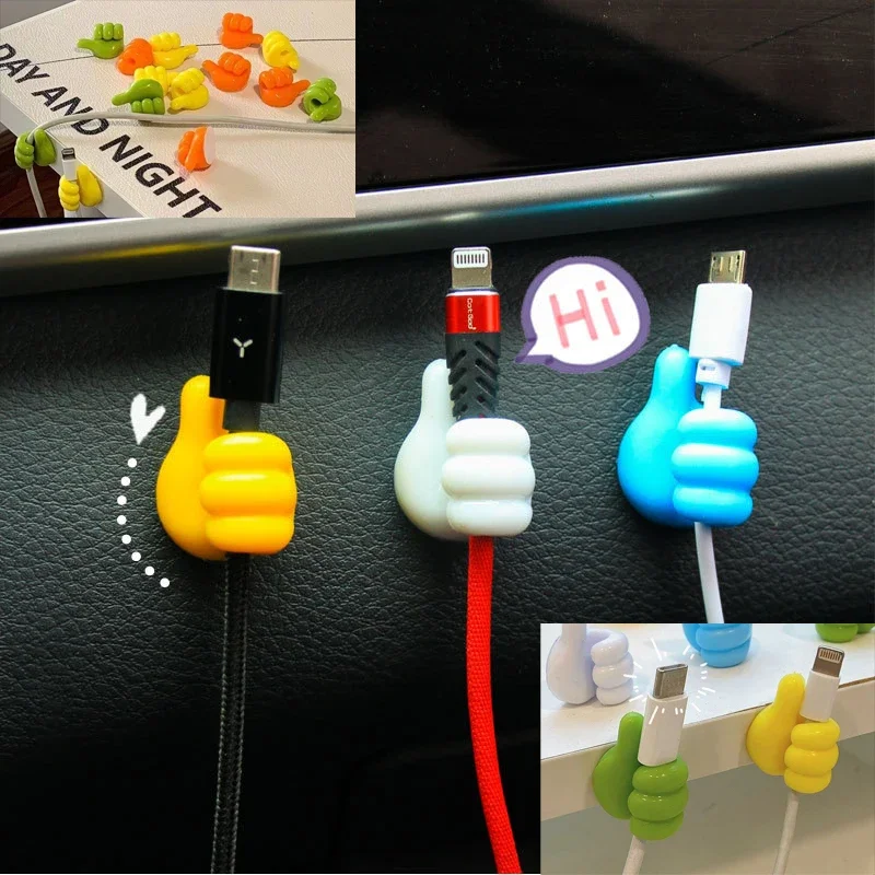 Organizador de armazenamento de carro, cabo de alimentação, linha de carregamento, suporte de borracha em forma de mão, cabo de óculos, autoadesivo, m