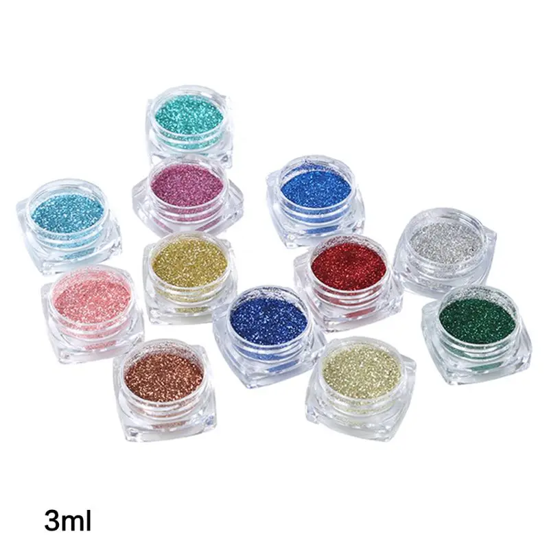 12 Pcs Shiny Slime Dye Powder Multi-color Pearl Pigment Colorants Crystal Epoxy Resin Filler for DIY Soap Jewelry Making