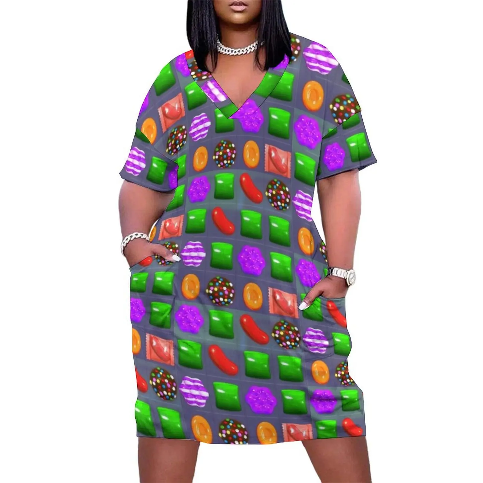 

Candy Combo Candy Crush Loose Pocket Dress women's summer dress 2025 Dance dresses