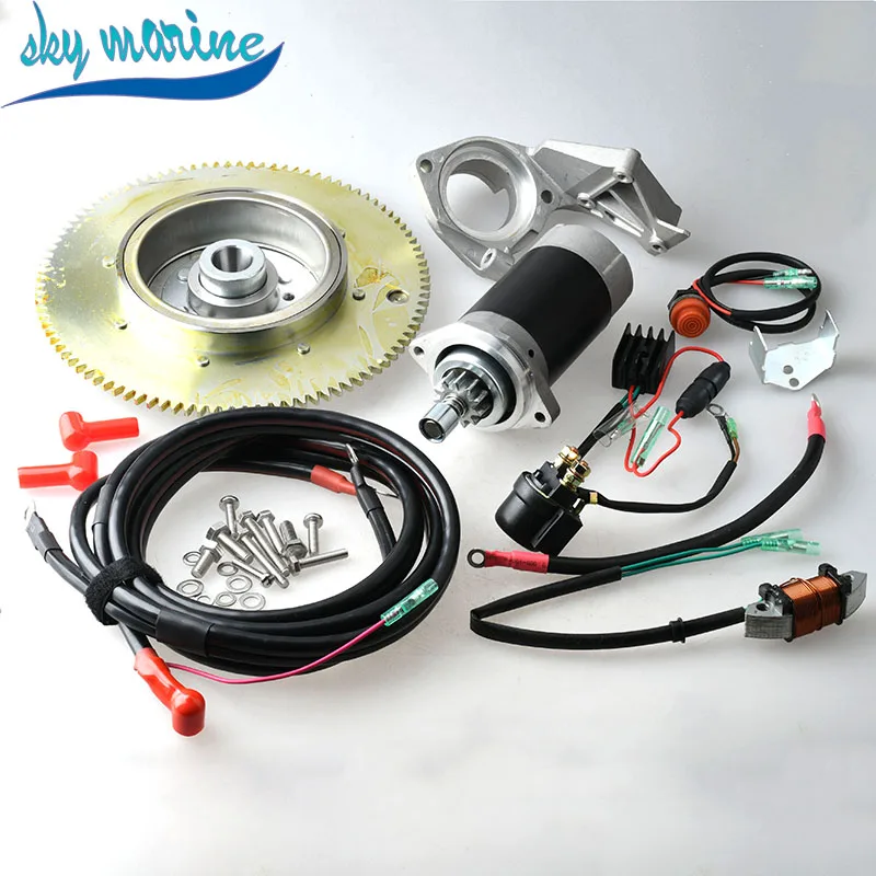 Boat Engine Electric Start Kit For YAMAHA T30 2 Stroke 30HP Outboard Motor Electrical Start Conversion Set Model 61T Replacement