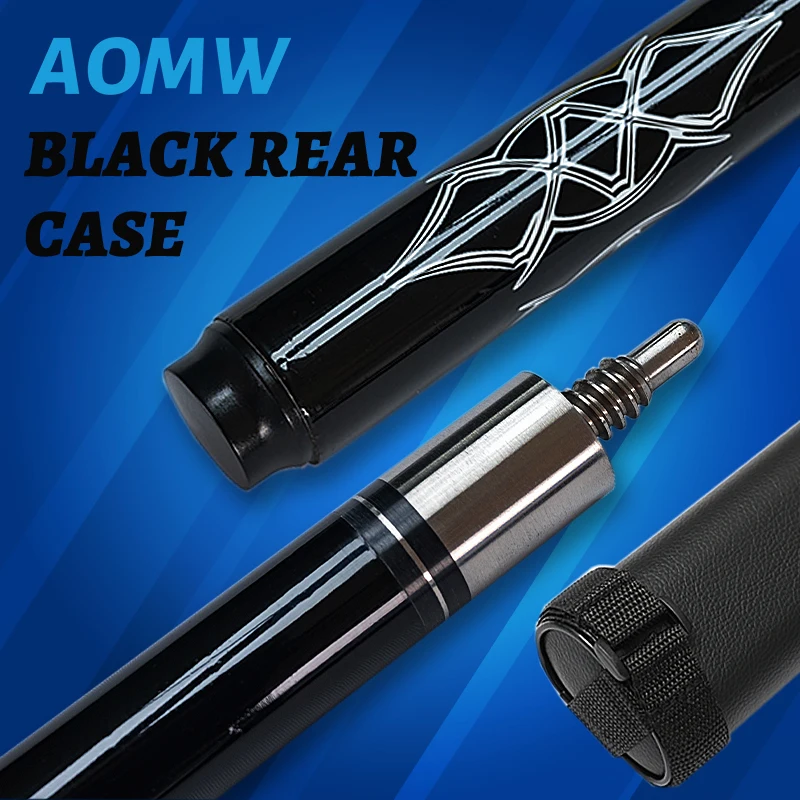 20oz 1/2 black white pattern non-deformable carbon rod barrel combination high appearance level pool cue for billiards lovers gi