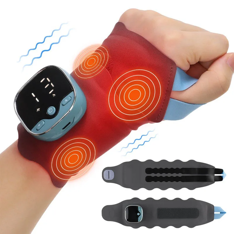 

9-уровневая защита для запястья с электрическим подогревом, вибрационный массаж, горячий компресс, защита для запястья, перезаряжаемый браслет с подогревом