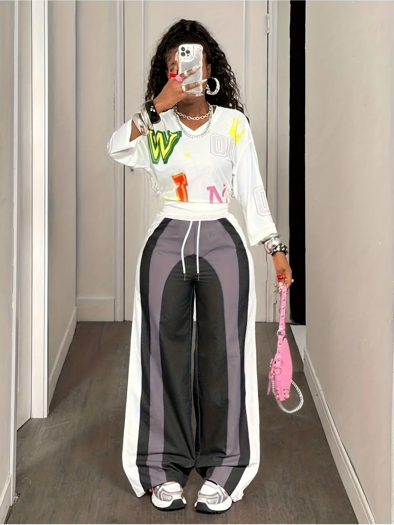 Spring Autumn 2026 Hot Sale Personalized Fashionable Y2k Pants Trendy Fashion Vintage Print Loose Women Sports Pants