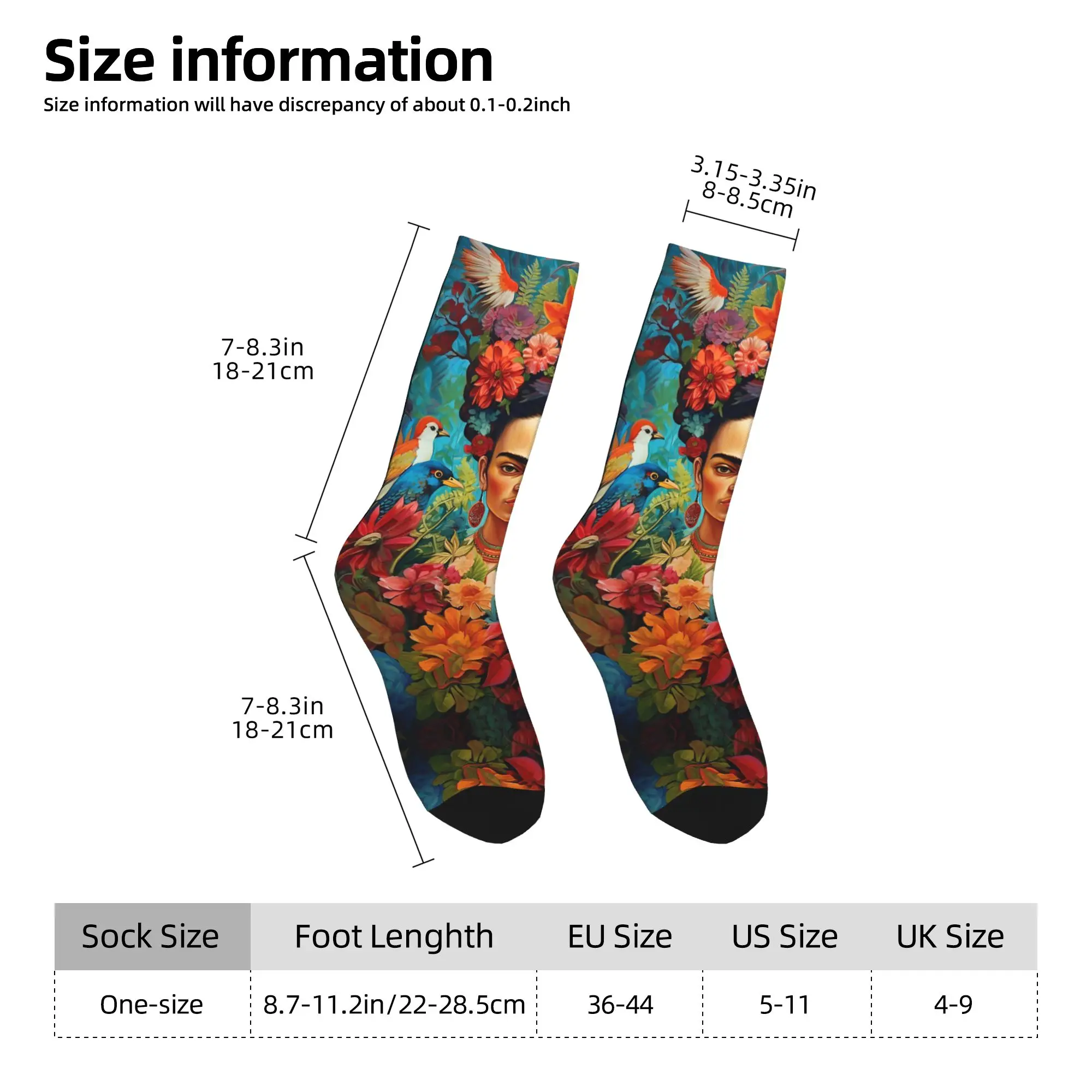 F-Frida K-Kahlo Art Socks Men's Women's Polyester Fashion  Socks Hip Hop Spring Summer Autumn Winter Middle Tube Socks Gift, view 6