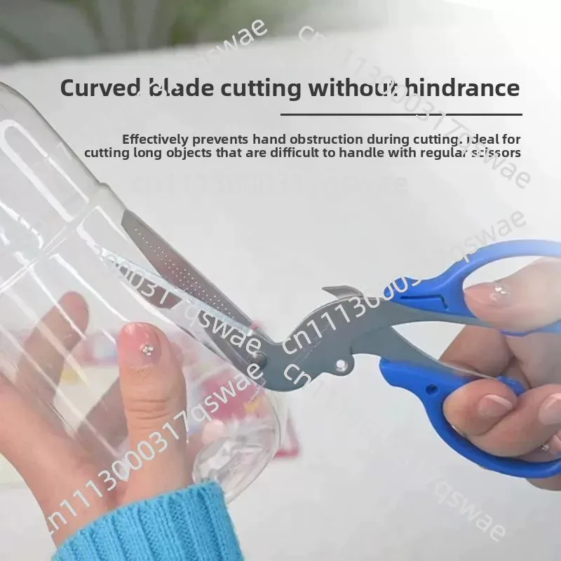 L-shaped multi-functional creative bending scissors, suitable for canning, bottle caps and garbage sorting