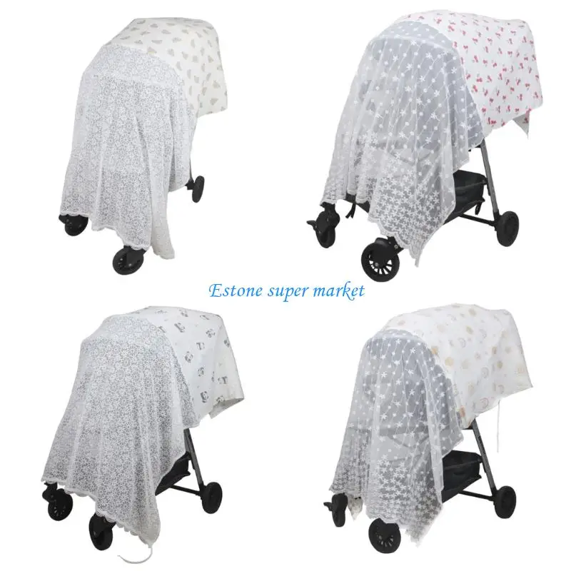 

090B Full Coverage Infant Strollers Fly Netting Breathable Design Insect Protections Cover Sun Protective Blanket