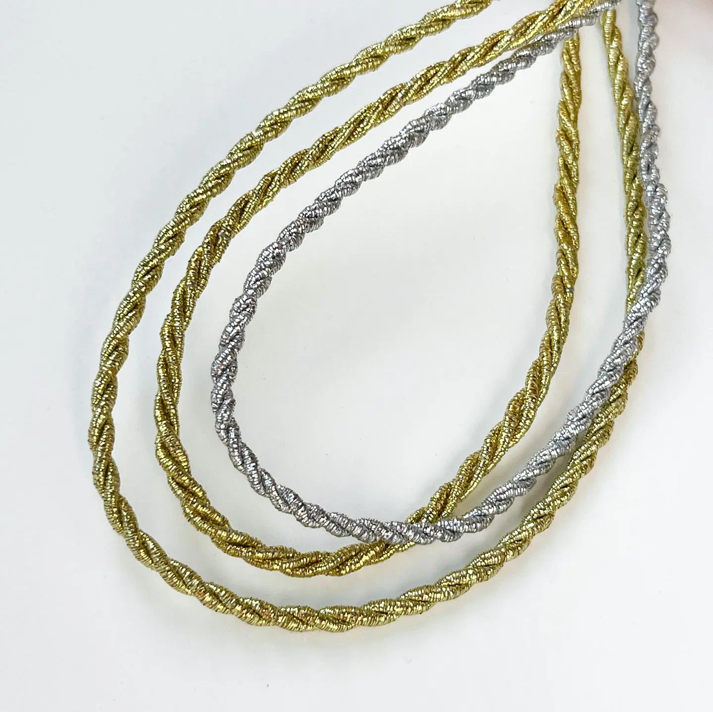 3mm Gold Silver Gold Wire Three Strand Rope Christmas Decoration Hanging Rope DIY Crafts Watch Strap Luggage Gift Bag Bag Bag