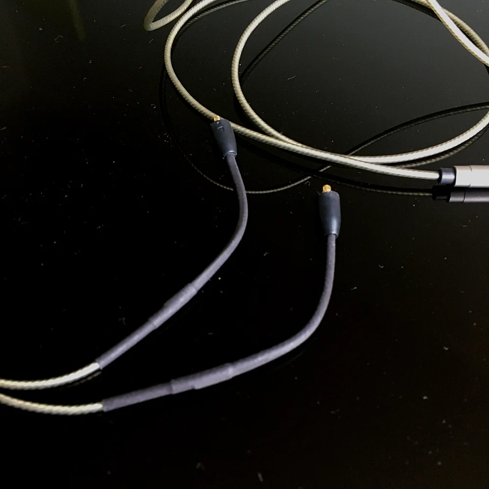 Atualizar prata chapeado cabo de áudio para mee áudio pinnacle p1 p2 px m7 pro fones de ouvido com microfone remoto