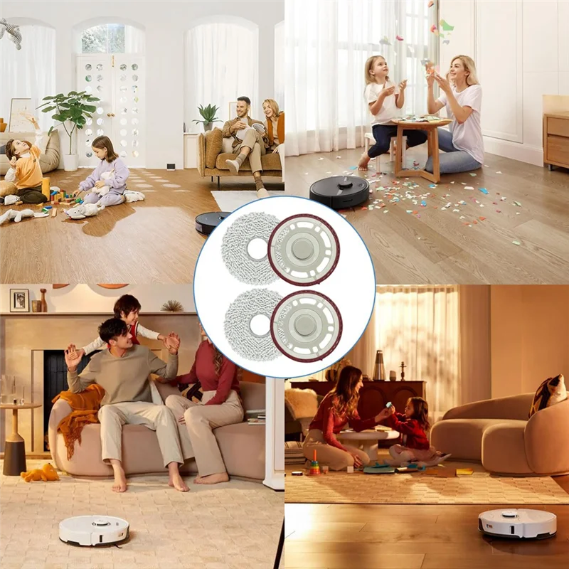 A24P 4 pezzi porta stracci e scopa per Ecovacs T30S/T30 Pro Robot aspirapolvere Mop Board Cleaner Mop Kit