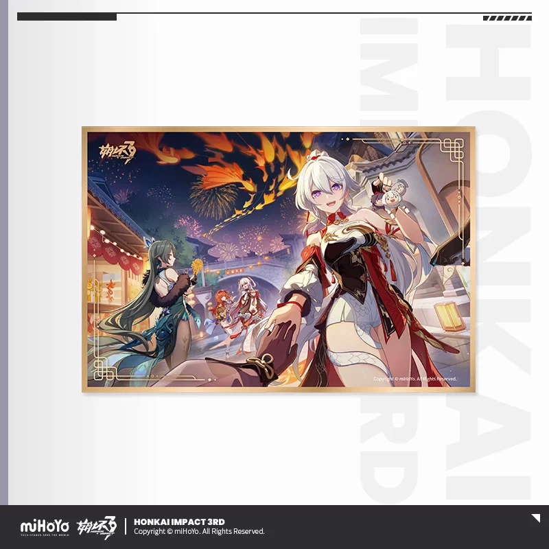 Official Honkai Impact 3 Cosplay Kiana Kaslana Gaming Merchandise Cartoon Characters Colored PET Paper Halloween Gifts