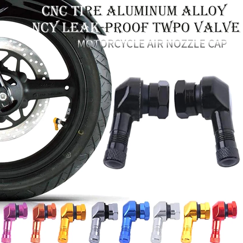 

1PC 90 Degree Aluminum Alloy Tubeless Valve Stem With Cap For Motorcycle Rim Wheel Tire Accessories