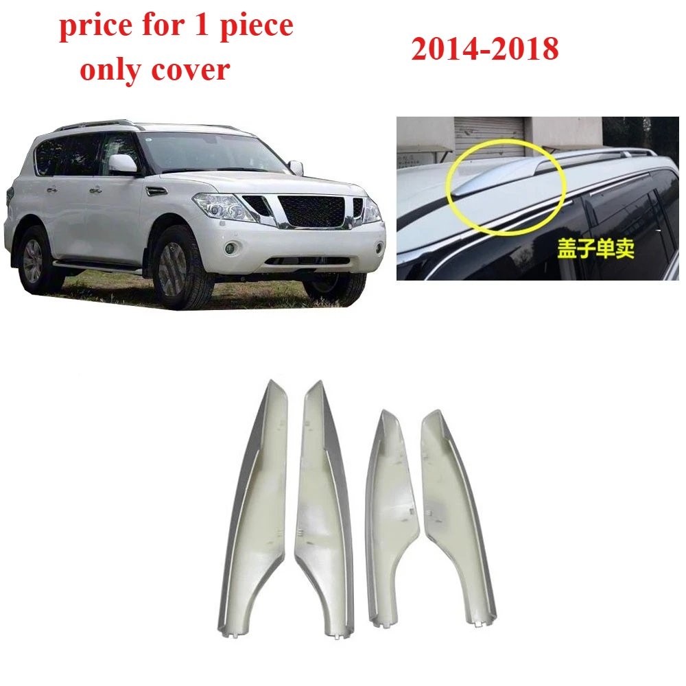 

1 Piece Roof Rack Cover for Nissan Patrol Y62 2010-2018 Front and Rear Black Silver Roof Rack Guard Rod Roof Rail End Shell