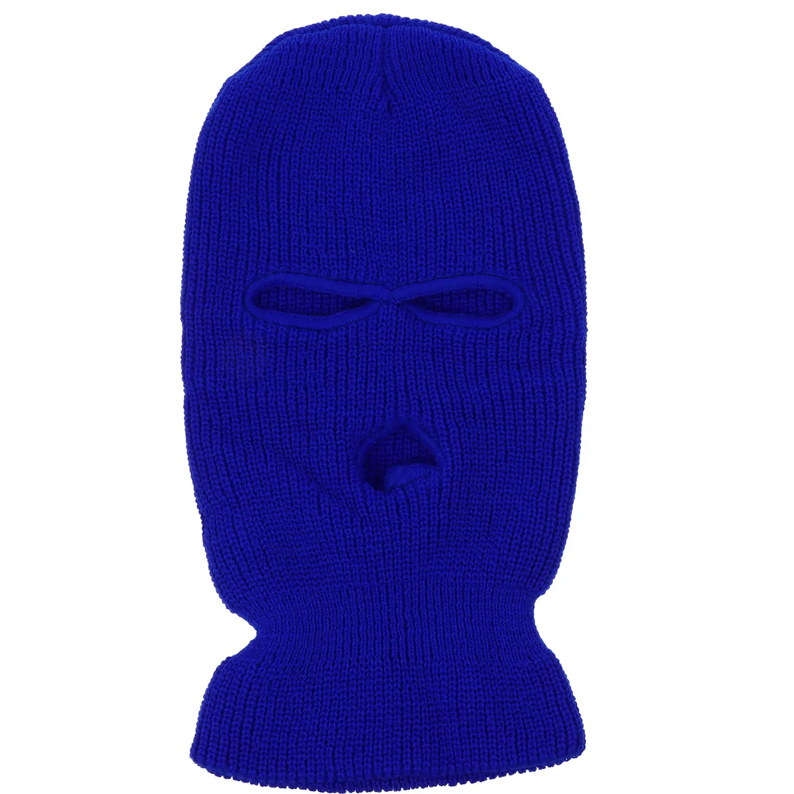 

Winter Balaclava Hat Knitted Warm Face Cover Outdoor Cycling Windshield Neck Gaiter Unisex 3-Holes Design Warm Cap For