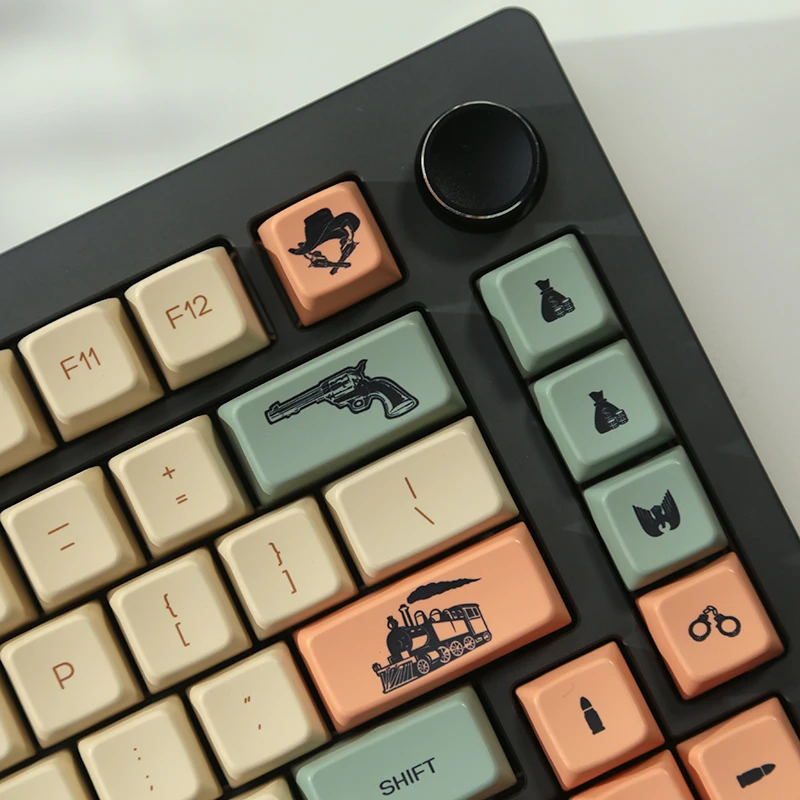 Retro Cor Tema Keycaps Set, PBT Sublimação Keycaps Teclado, Custom SDA Perfil, Acessórios Teclado Mecânico