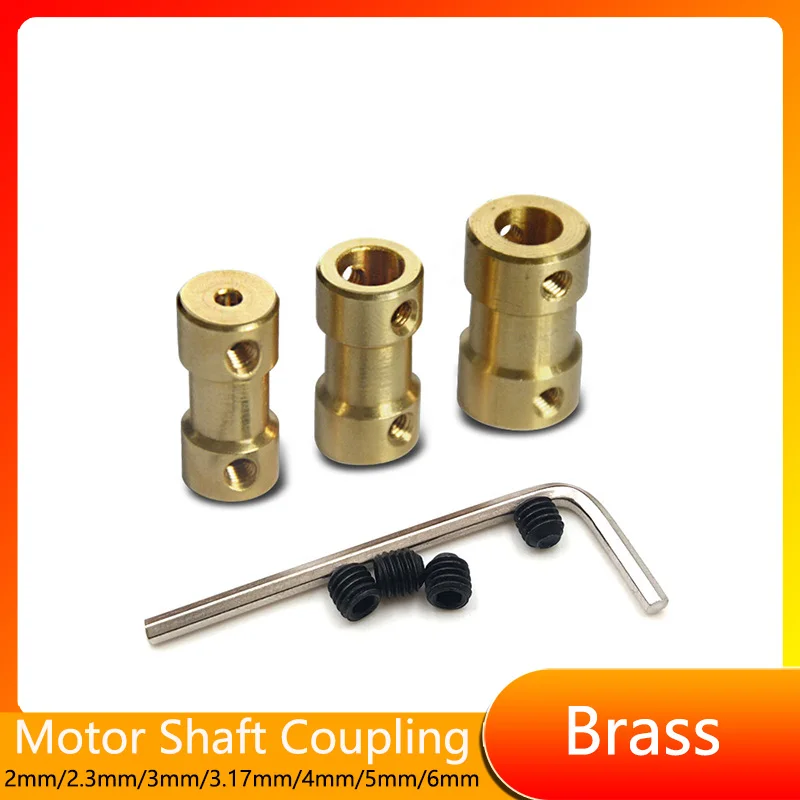 2mm/2.3mm/3mm/3.17mm/4mm/5mm/6mm Connector Sleeve Adapter Motor Shaft Coupling Brass Transmission Joint for RC Boat Car Airplane