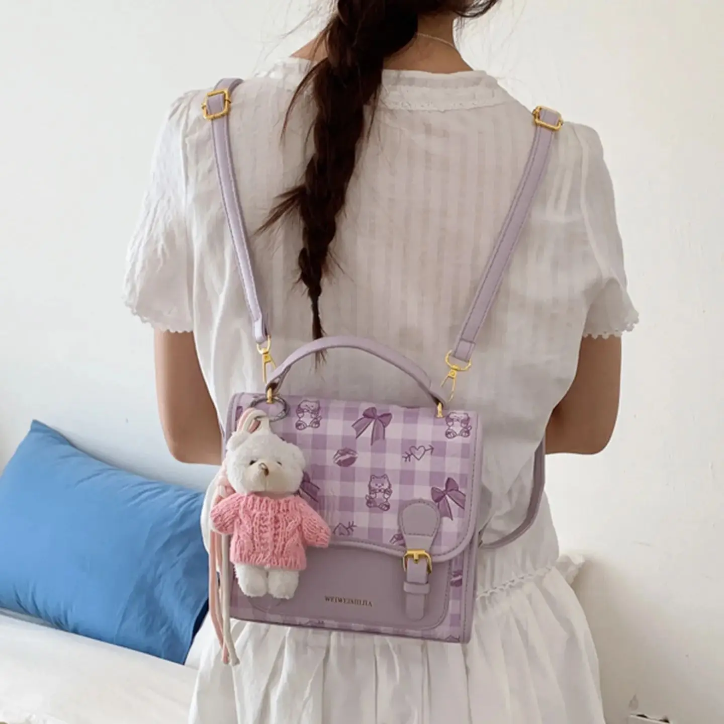 

Женская сумка через плечо 2026: Новинка, милый легкий дизайн в студенческом стиле, простая сумка-кроссбоди для покупок, маленький рюкзак-тоут