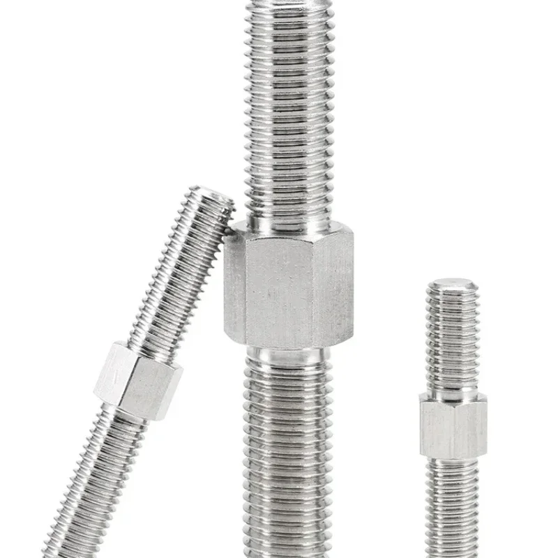 304 Stainless Steel Hexagon Head Screws And Bolts With Double Head Left And Right Screws M3 M4 M5 M6 M8 M10-M16