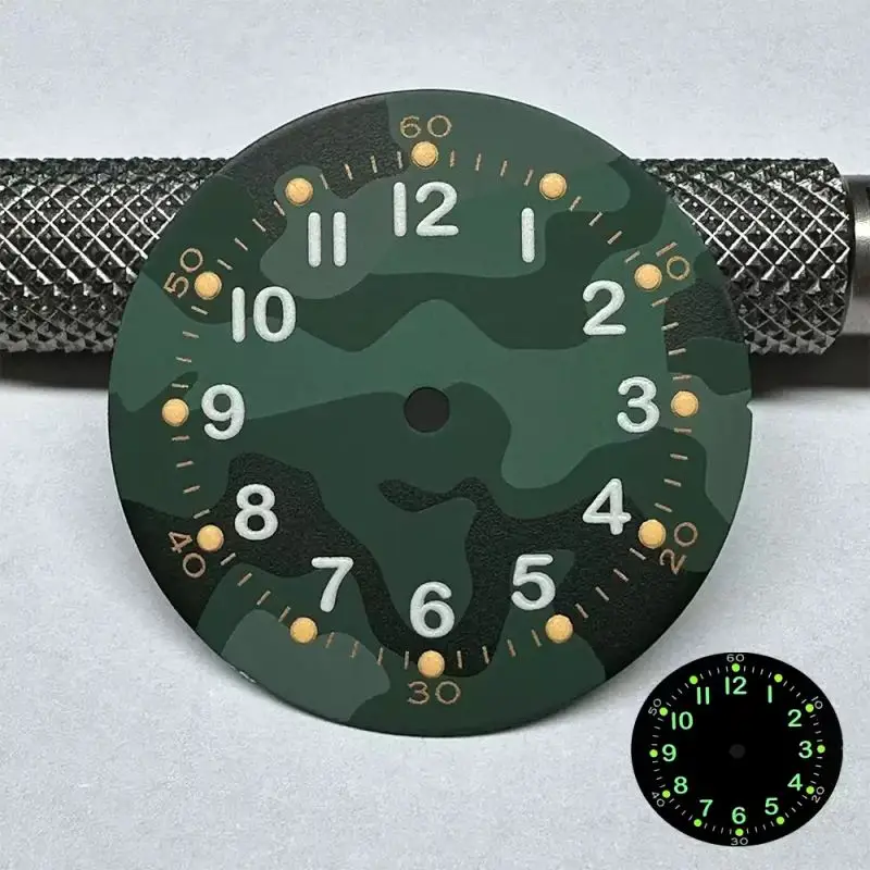 Mod Watch Parts 28.5mm Black Green Grey C3 Super Luminous Universal Watch Dial Fits For NH35 NH36 Automatic Movement