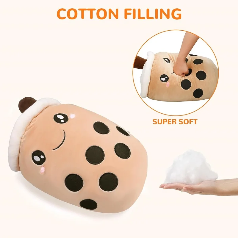 Farcito Bubble Tea Boba Peluche Portachiavi Tè alla frutta Boba Doll Mini giocattoli di peluche Morbido tè al latte Cuscino Zaino Decor per i regali dei bambini