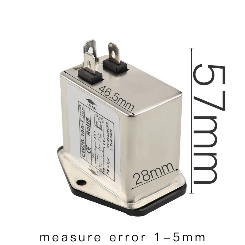 IEC Input Module AC 250V 10A Power Outlet Receptacle With Filter Fuse Power Socket Filter For Measuring Equipment