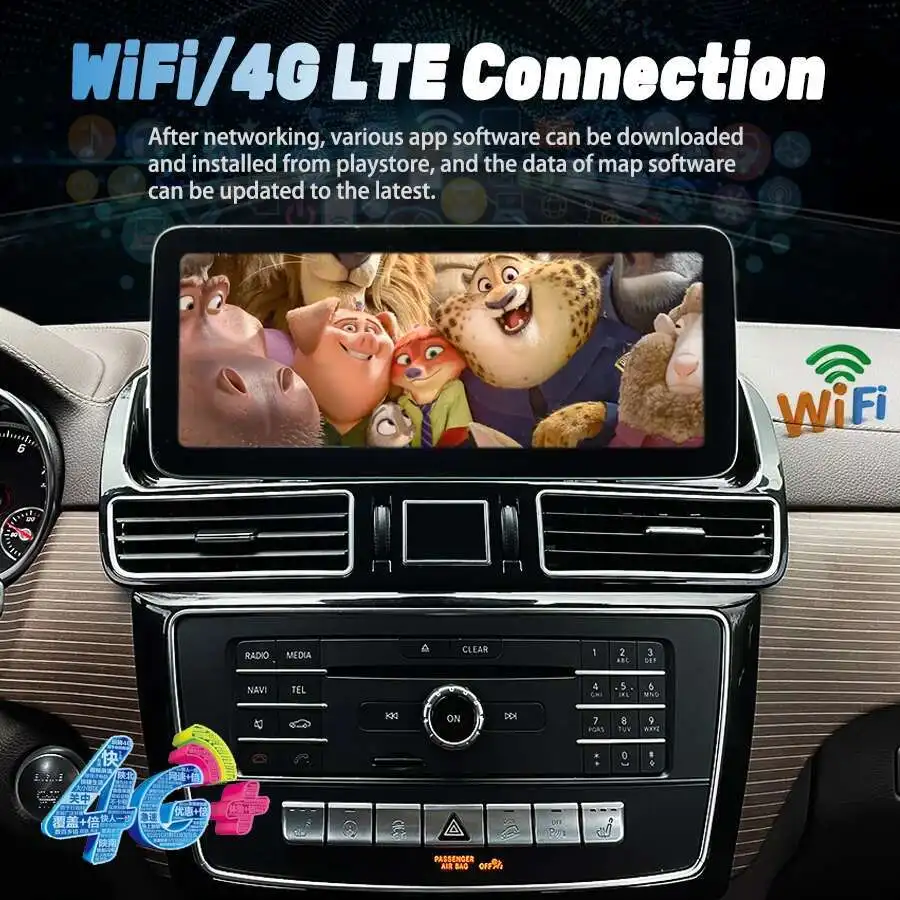 سيارة مشغل وسائط متعددة شاشة LCD اللاسلكية Carplay لتحديد المواقع والملاحة لمرسيدس بنز ML GL GLE GLS W166 X166 2012-2018 أندرويد 14