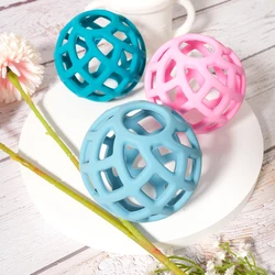 1PCS Baby Silicone Teether Ball Hollow Out Teething Toys Solid Color Baby Stuff Cute Baby Care Equipment Soft Baby products