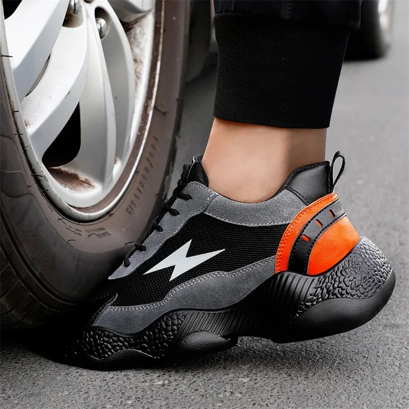 Latest 2022 Breathable Men and Women Steel Toe Cap Work Safety Shoes Indestructible Puncture-Proof Sneakers Boots Male Footwear